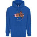 Country House Street Pig Mens 80% Cotton Hoodie Royal Blue