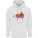 Country House Street Pig Mens 80% Cotton Hoodie White