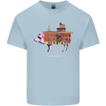 Country House Street Pig Mens Cotton T-Shirt Tee Top Light Blue