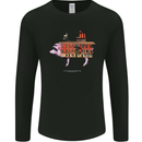 Country House Street Pig Mens Long Sleeve T-Shirt Black