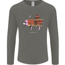 Country House Street Pig Mens Long Sleeve T-Shirt Charcoal