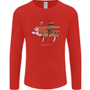 Country House Street Pig Mens Long Sleeve T-Shirt Red