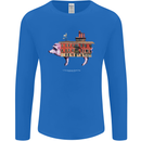 Country House Street Pig Mens Long Sleeve T-Shirt Royal Blue
