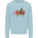 Country House Street Pig Mens Sweatshirt Jumper Light Blue