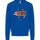 Country House Street Pig Mens Sweatshirt Jumper Royal Blue
