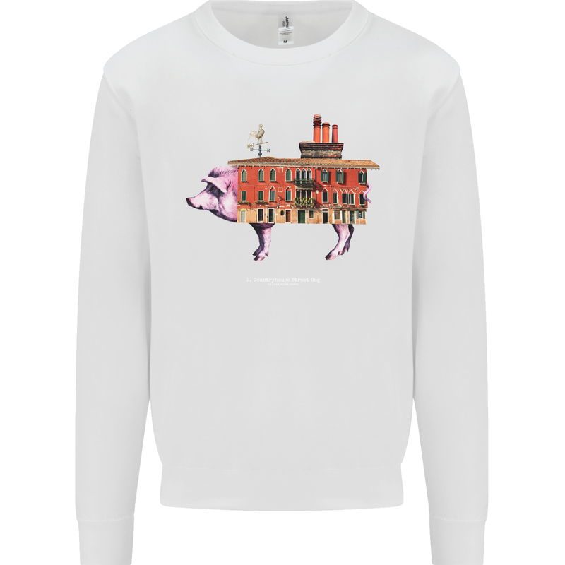 Country House Street Pig Mens Sweatshirt Jumper White
