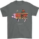 Country House Street Pig Mens T-Shirt Cotton Gildan Charcoal