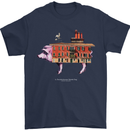 Country House Street Pig Mens T-Shirt Cotton Gildan Navy Blue