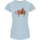 Country House Street Pig Womens Petite Cut T-Shirt Light Blue