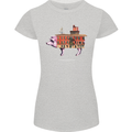 Country House Street Pig Womens Petite Cut T-Shirt Sports Grey