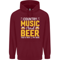 Country Music & Beer Thats Why Im Here Childrens Kids Hoodie Maroon