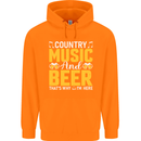 Country Music & Beer Thats Why Im Here Childrens Kids Hoodie Orange