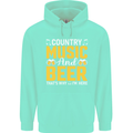 Country Music & Beer Thats Why Im Here Childrens Kids Hoodie Peppermint