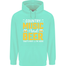 Country Music & Beer Thats Why Im Here Childrens Kids Hoodie Peppermint
