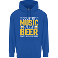 Country Music & Beer Thats Why Im Here Childrens Kids Hoodie Royal Blue