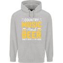 Country Music & Beer Thats Why Im Here Childrens Kids Hoodie Sports Grey