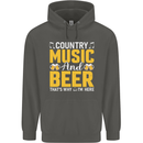 Country Music & Beer Thats Why Im Here Childrens Kids Hoodie Storm Grey