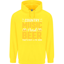 Country Music & Beer Thats Why Im Here Childrens Kids Hoodie Yellow