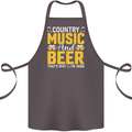 Country Music & Beer Thats Why Im Here Cotton Apron 100% Organic Dark Grey
