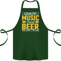 Country Music & Beer Thats Why Im Here Cotton Apron 100% Organic Forest Green