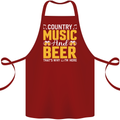 Country Music & Beer Thats Why Im Here Cotton Apron 100% Organic Maroon