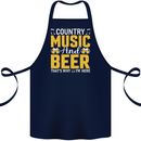 Country Music & Beer Thats Why Im Here Cotton Apron 100% Organic Navy Blue
