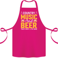 Country Music & Beer Thats Why Im Here Cotton Apron 100% Organic Pink