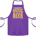 Country Music & Beer Thats Why Im Here Cotton Apron 100% Organic Purple