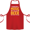 Country Music & Beer Thats Why Im Here Cotton Apron 100% Organic Red