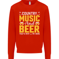 Country Music & Beer Thats Why Im Here Kids Sweatshirt Jumper Bright Red