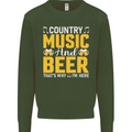 Country Music & Beer Thats Why Im Here Kids Sweatshirt Jumper Forest Green