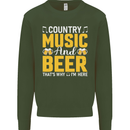Country Music & Beer Thats Why Im Here Kids Sweatshirt Jumper Forest Green