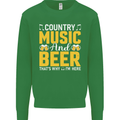Country Music & Beer Thats Why Im Here Kids Sweatshirt Jumper Irish Green