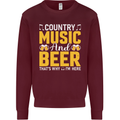 Country Music & Beer Thats Why Im Here Kids Sweatshirt Jumper Maroon