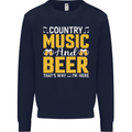 Country Music & Beer Thats Why Im Here Kids Sweatshirt Jumper Navy Blue