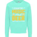 Country Music & Beer Thats Why Im Here Kids Sweatshirt Jumper Peppermint