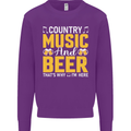 Country Music & Beer Thats Why Im Here Kids Sweatshirt Jumper Purple