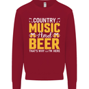 Country Music & Beer Thats Why Im Here Kids Sweatshirt Jumper Red
