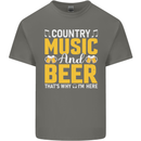Country Music & Beer Thats Why Im Here Kids T-Shirt Childrens Charcoal