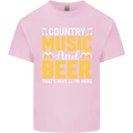 Country Music & Beer Thats Why Im Here Kids T-Shirt Childrens Light Pink