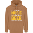Country Music & Beer Thats Why Im Here Mens 80% Cotton Hoodie Caramel Latte