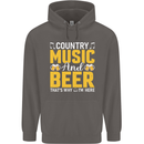Country Music & Beer Thats Why Im Here Mens 80% Cotton Hoodie Charcoal
