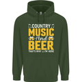 Country Music & Beer Thats Why Im Here Mens 80% Cotton Hoodie Forest Green