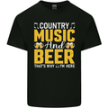 Country Music & Beer Thats Why Im Here Mens Cotton T-Shirt Tee Top Black