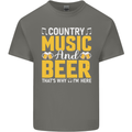 Country Music & Beer Thats Why Im Here Mens Cotton T-Shirt Tee Top Charcoal