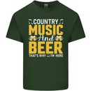 Country Music & Beer Thats Why Im Here Mens Cotton T-Shirt Tee Top Forest Green