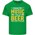 Country Music & Beer Thats Why Im Here Mens Cotton T-Shirt Tee Top Irish Green