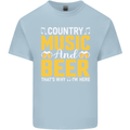 Country Music & Beer Thats Why Im Here Mens Cotton T-Shirt Tee Top Light Blue