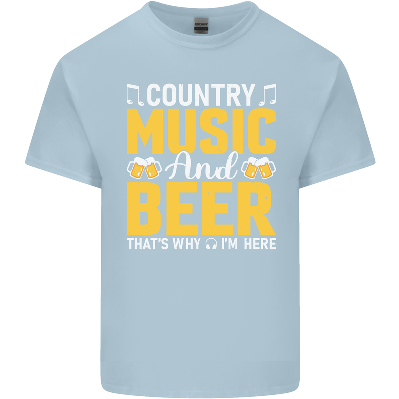 Country Music & Beer Thats Why Im Here Mens Cotton T-Shirt Tee Top Light Blue