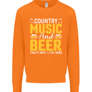 Country Music & Beer Thats Why Im Here Mens Sweatshirt Jumper Orange